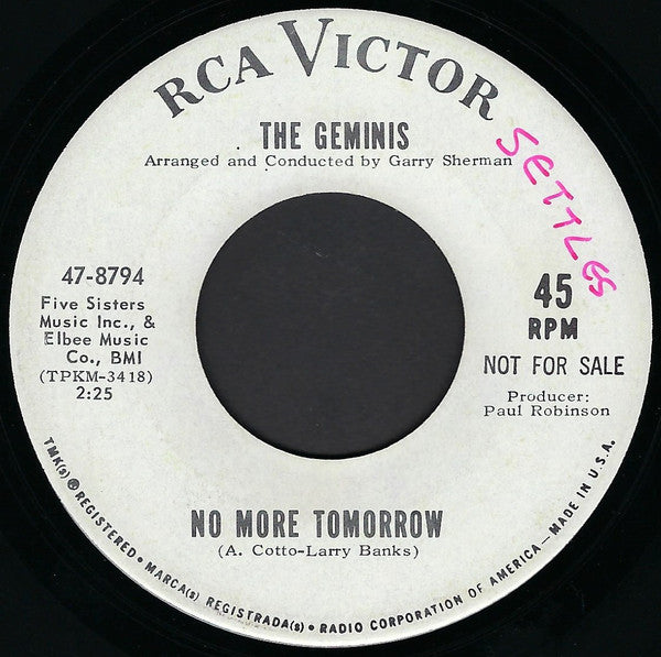 The Geminis : Get It On Home (7", Promo)