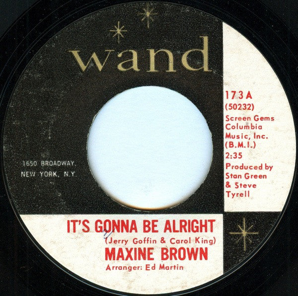 Maxine Brown : It's Gonna Be Alright (7", Single, Ter)