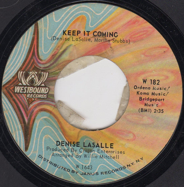 Denise LaSalle : Trapped By A Thing Called Love / Keep It Coming (7", Styrene, PRC)