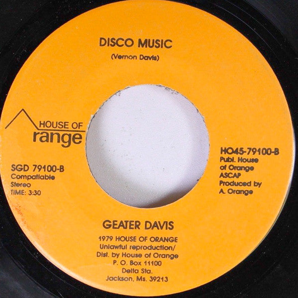 Geater Davis : I'll Play The Blues For You / Disco Music (7")