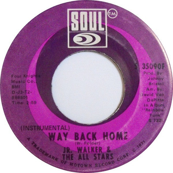 Junior Walker & The All Stars : Way Back Home (7", Single, Ame)