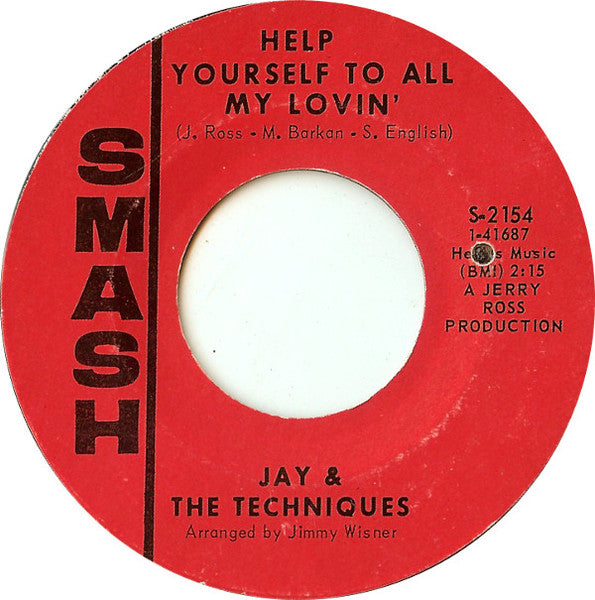 Jay & The Techniques : Baby Make Your Own Sweet Music / Help Yourself To All My Lovin' (7", Styrene, Mer)