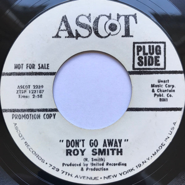Roy Smith : Don't Go Away (7", Single, Promo, RP)