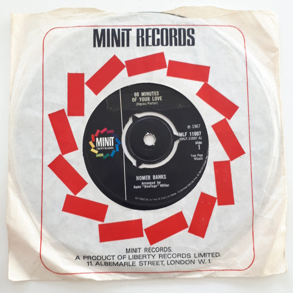 Homer Banks : 60 Minutes Of Your Love (7", Single, 3-P)