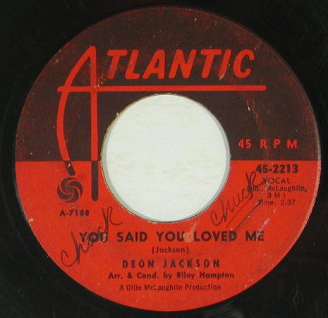 Deon Jackson : Hush Little Baby / You Said You Loved Me (7", Single)