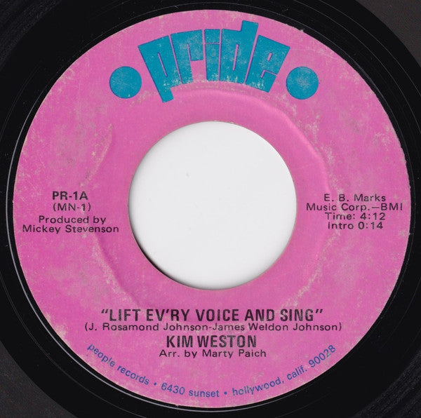 Kim Weston : Lift Ev'ry Voice And Sing / This Is America (7", Single, Mon)