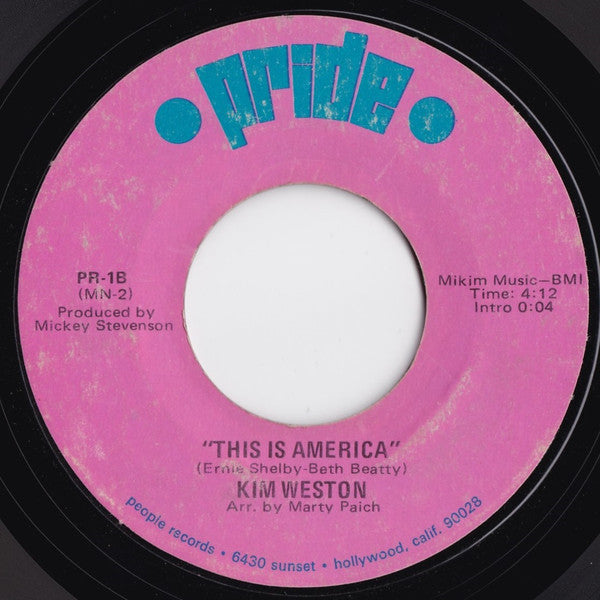Kim Weston : Lift Ev'ry Voice And Sing / This Is America (7", Single, Mon)