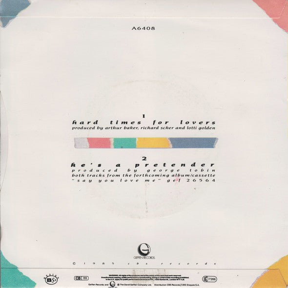 Jennifer Holliday : Hard Times For Lovers (7", Single)