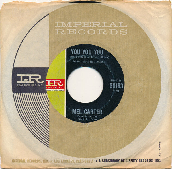 Mel Carter : You You You / If You Lose Her (7", Single)