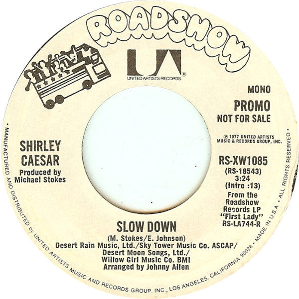 Shirley Caesar : Slow Down (7", Mono, Promo, Styrene)