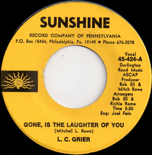 L.C. Grier : Gone, Is The Laughter Of You (7")