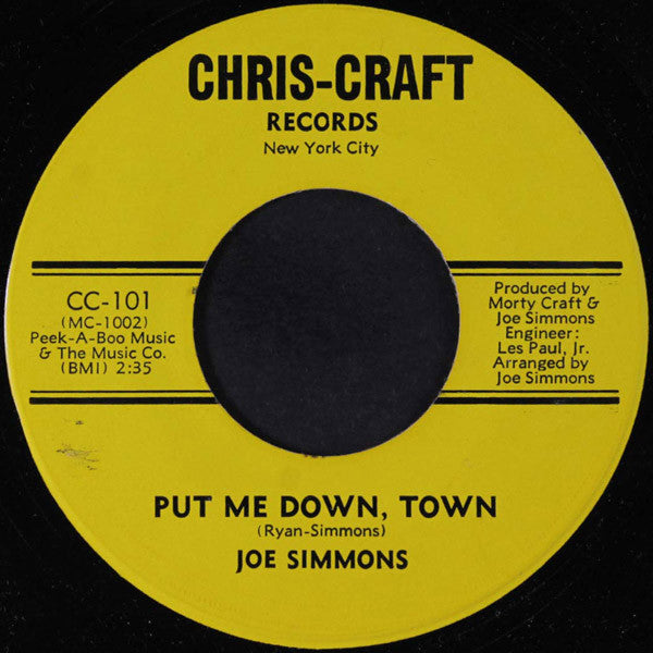 Joe Simmons (3) / Joe Simmons Singers : Put Me Down, Town / Let It Be (7")