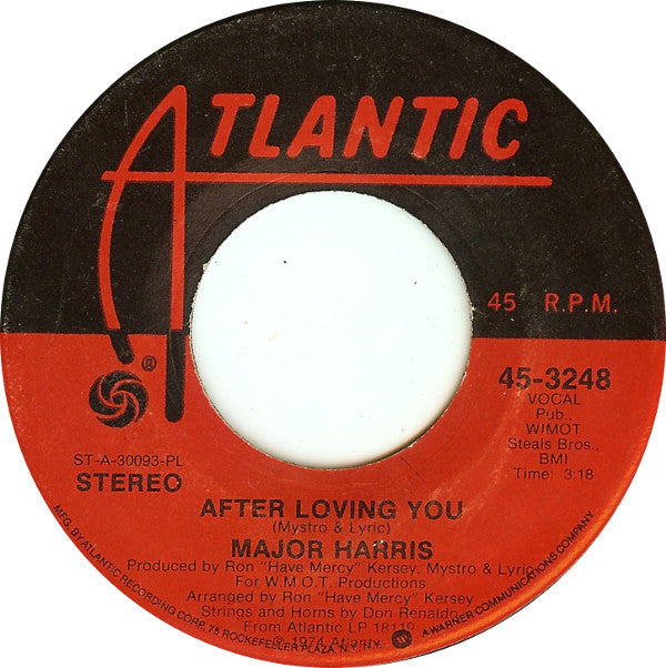 Major Harris : Love Won't Let Me Wait (7", Single, Pla)