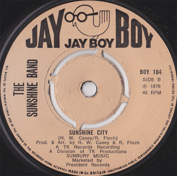 The Sunshine Band : Rock Your Baby / Sunshine City (7", Single, Pus)