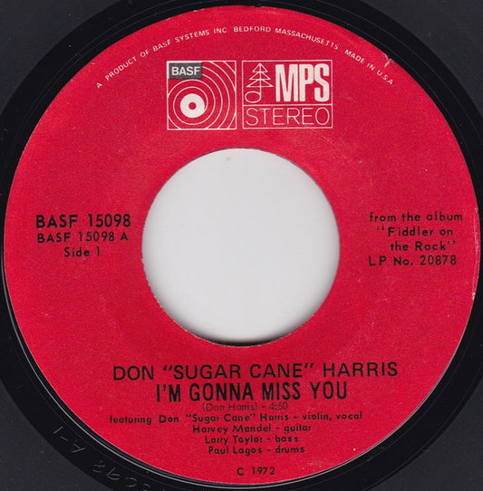 Don "Sugarcane" Harris : I'm Gonna Miss You (7", Single)