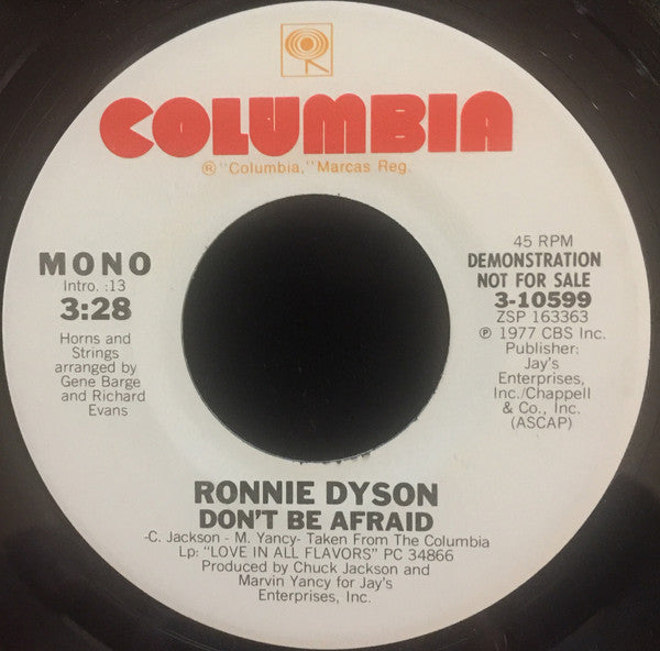 Ronnie Dyson : Don't Be Afraid (7", Promo)