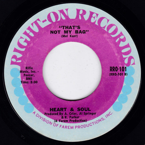 Heart & Soul (9) : Pretty Little Brown Skin Girl / That's Not My Bag (7")