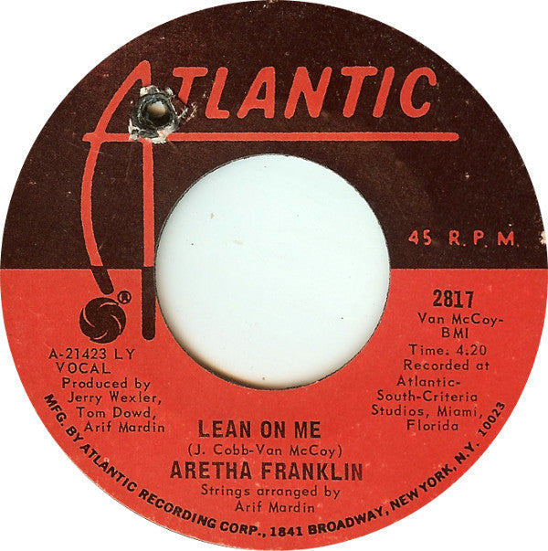 Aretha Franklin : Spanish Harlem / Lean On Me (7", Single, Styrene, LY )
