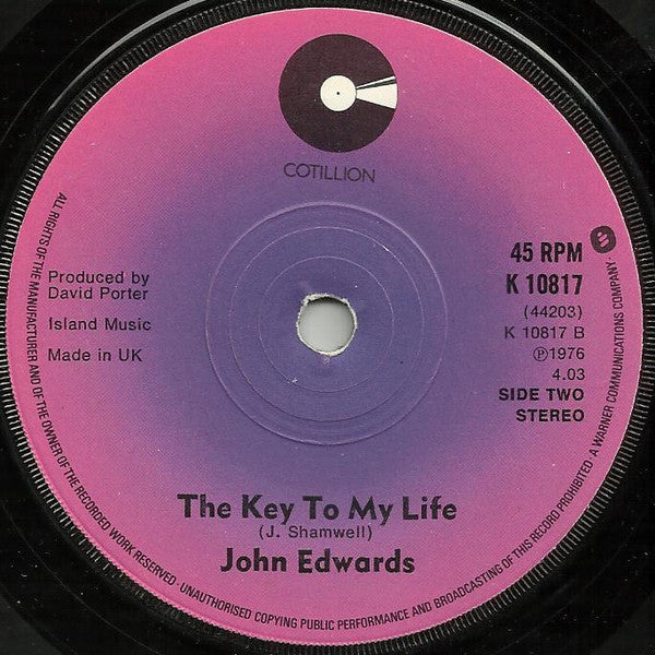 John Edwards (3) : Baby, Hold On To Me (7", Single)