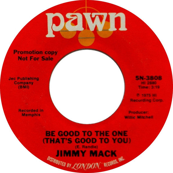 Jimmy Mack (2) : Love Junkie / Be Good To The One (That's Good To You) (7", Promo)