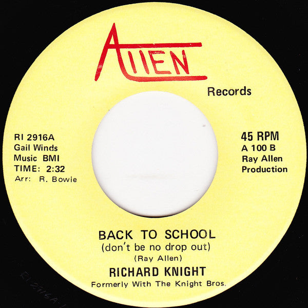Richard Knight : Show Stopper / Back To School (Don't Be No Drop Out) (7")