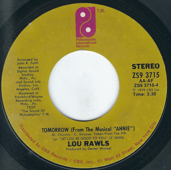 Lou Rawls : What's The Matter With The World / Tomorrow (7", Single, Styrene, Ter)