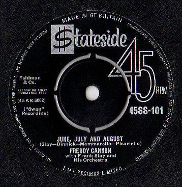 Freddy Cannon With Frank Slay And His Orchestra : Palisades Park (7", Single)