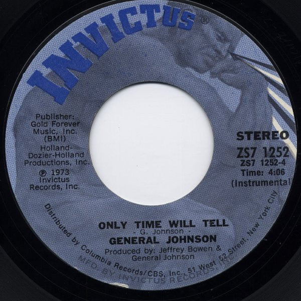 General Johnson : Only Time Will Tell (7", Single, Styrene)