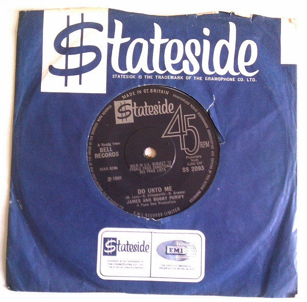 James And Bobby Purify* : Do Unto Me (7", Single, Sol)