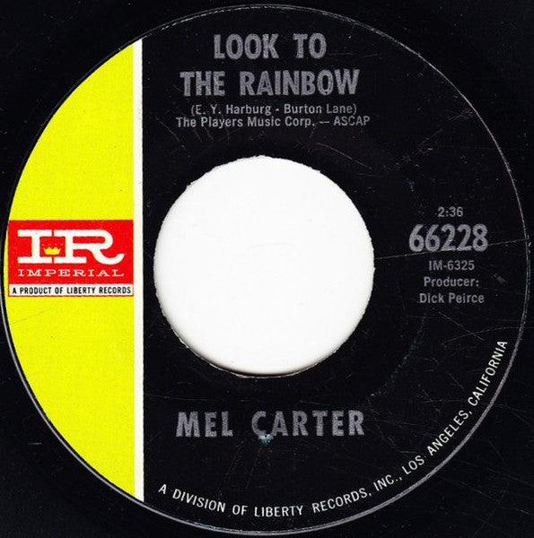 Mel Carter : As Time Goes By / Look To The Rainbow (7", Single)