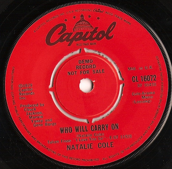 Natalie Cole : Stand By / Who Will Carry On (7", Single, Promo)