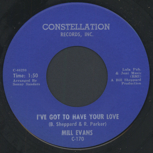 Mill Evans : Things Won't Be The Same / I've Got To Have Your Love (7", Single)