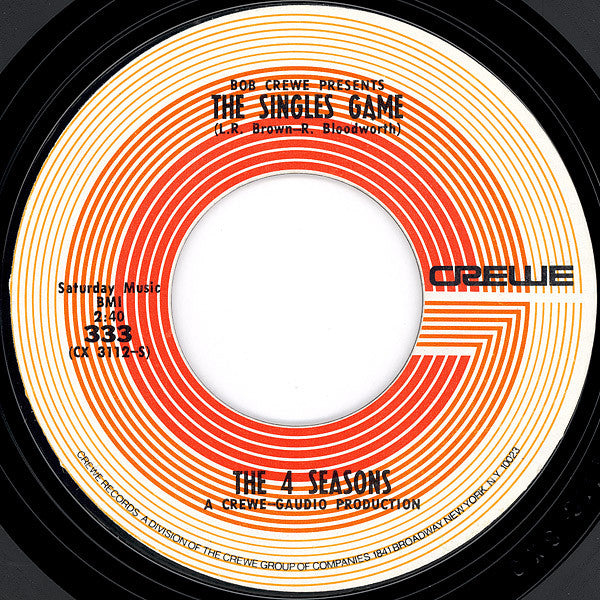 The Four Seasons : And That Reminds Me (My Heart Reminds Me) / The Singles Game (7", Single, Pit)