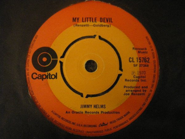 Jimmy Helms : Magnificent Sanctuary Band / My Little Devil (7", Single)