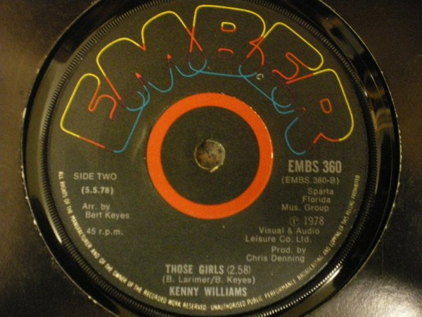 Ken Williams : To Know You Is To Love You / Those Girls (7", Single, Promo)