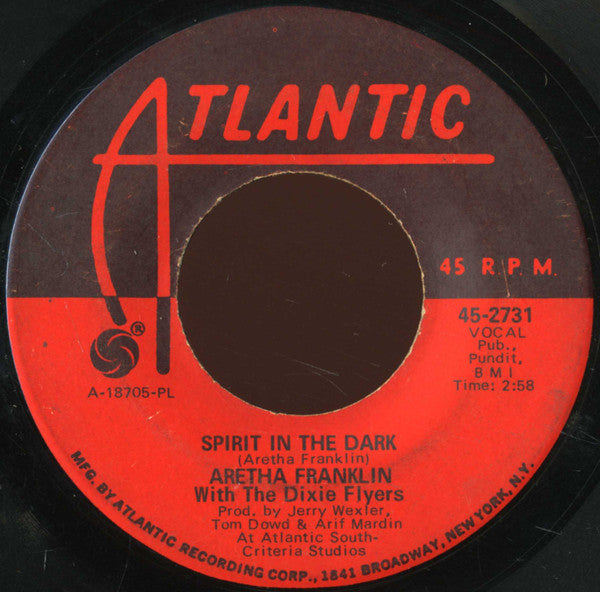 Aretha Franklin With The Dixie Flyers : Spirit In The Dark (7", Pla)