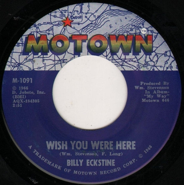 Billy Eckstine : Slender Thread / Wish You Were Here (7")