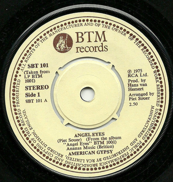 American Gypsy : Angel Eyes (7", Single)
