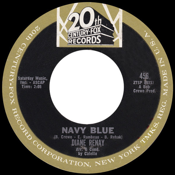 Diane Renay : Navy Blue (7", Single, Mono, Styrene, Ter)