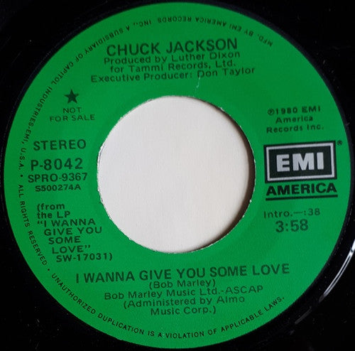 Chuck Jackson : I Wanna Give You Some Love (7", Promo)