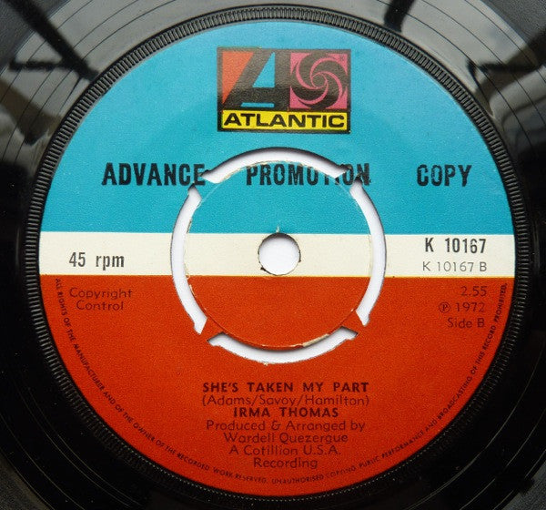 Irma Thomas : Full Time Woman (7", Promo)