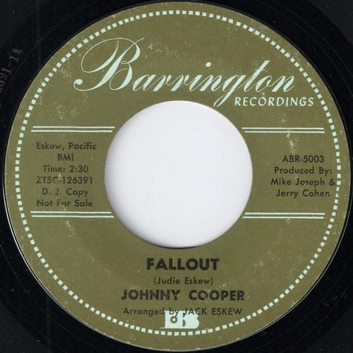 Johnny Cooper (3) : Fallout / I'll Follow (7", Promo)