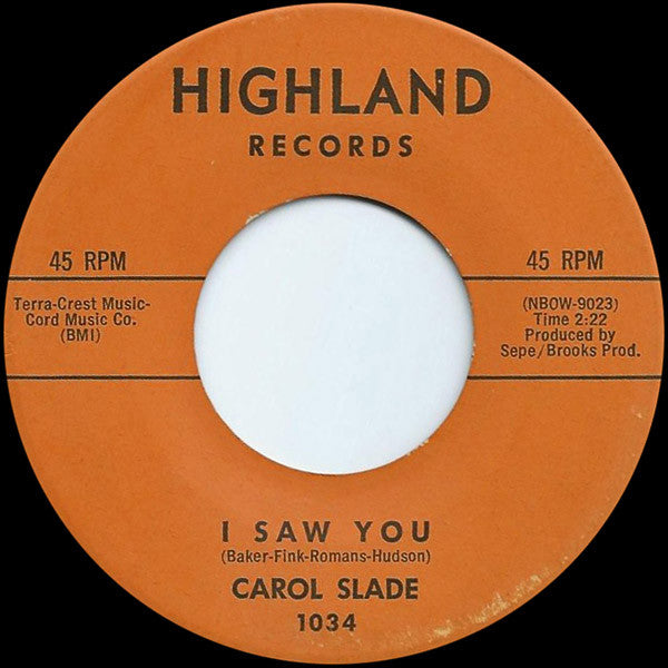 Carol Slade : I Wanna Know Right Now (7")