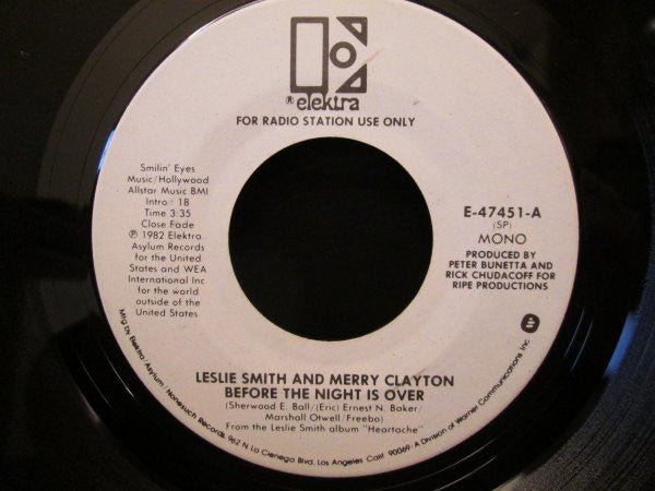 Leslie Smith And Merry Clayton : Before The Night Is Over (7", Single, Mono, Promo)