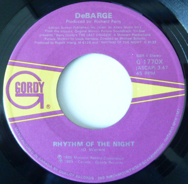 DeBarge : Rhythm Of The Night (7", Single)