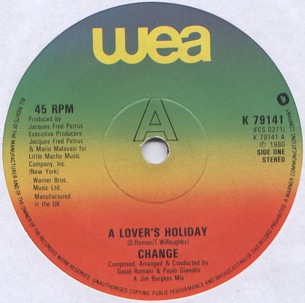 Change : A Lover's Holiday (7", Single)