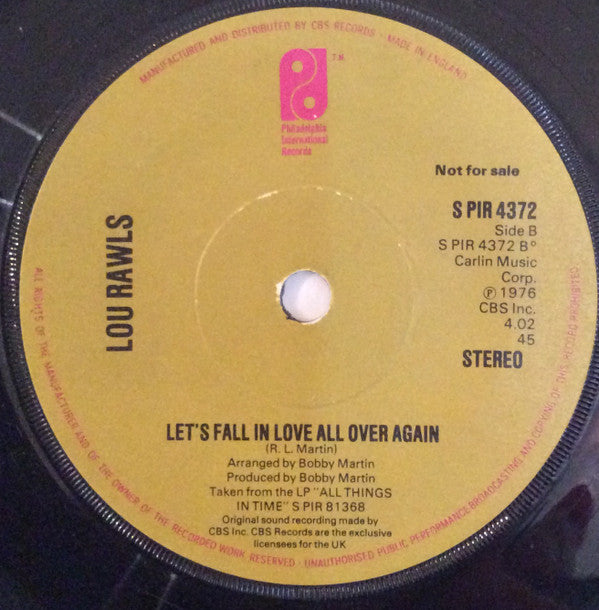 Lou Rawls : You'll Never Find Another Love Like Mine (7", Promo)