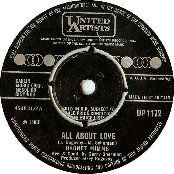Garnet Mimms : All About Love (7", Single)