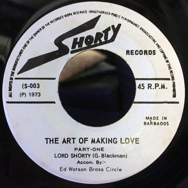 Lord Shorty : The Art Of Making Love (7")