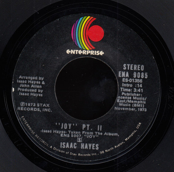Isaac Hayes : Joy (7", Single, Styrene, Ter)